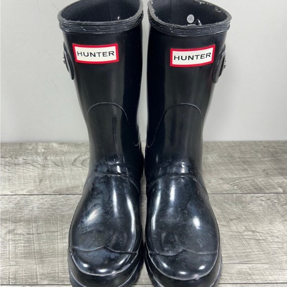 Hunter Original Short Gloss Black Rain Women’s Waterproof Winter Snow Boots 7 - Picture 3 of 10